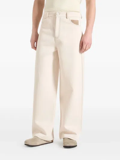 Manière De Voir Lazare Contrast-pocket Straight-leg Jeans In Neutral