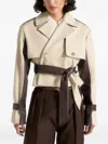 Manière De Voir Lelia Lapel Belted Jacket In Multi