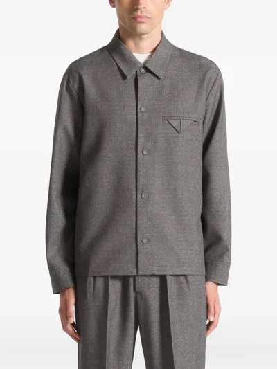Manière De Voir Leo Textured Tailored Shirt In Gray
