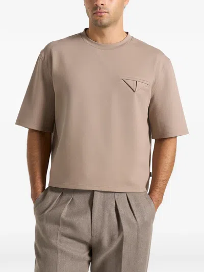 Manière De Voir Léon Triangle-pocket Cotton T-shirt In Neutral