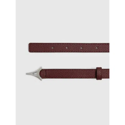 Manière De Voir Leonie Eiffel Slim Leather Belt In Purple