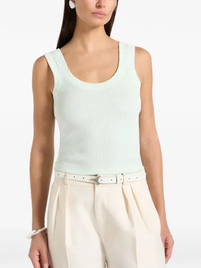 Manière De Voir Liane Ribbed Scoop-neck Tank Top In Green