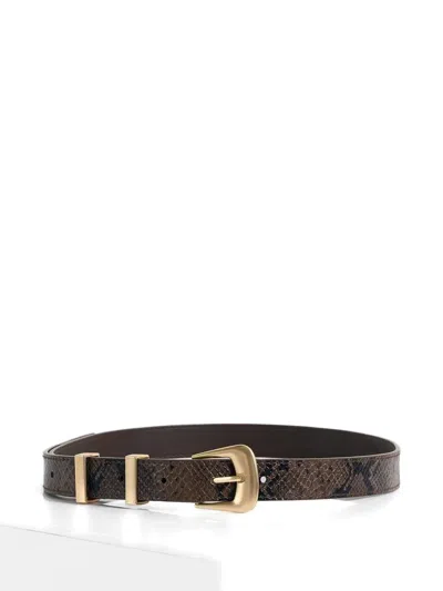 Manière De Voir Lilian In Brown/gold Python Belt