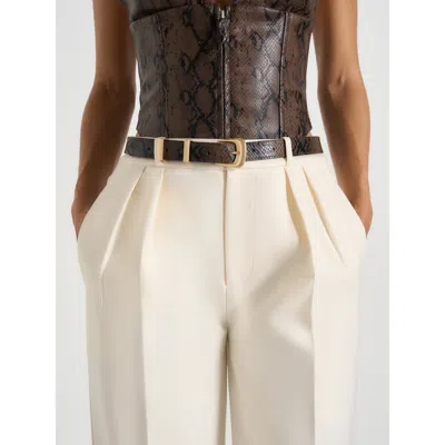 Manière De Voir Lilian Python Belt In Black