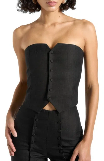 Manière De Voir Lise Cropped Tailored Blazer Set In Black
