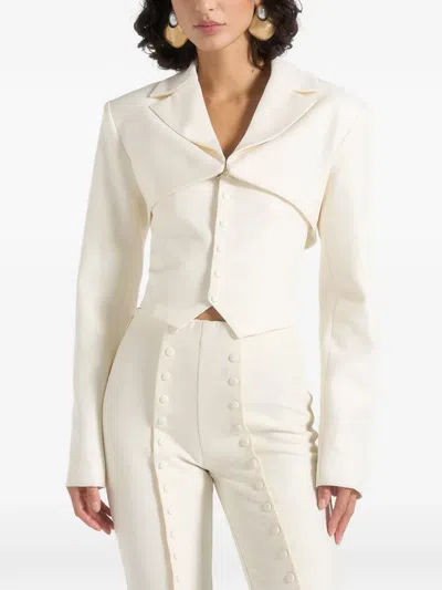 Manière De Voir Lise Tailored Top And Blazer Set In White