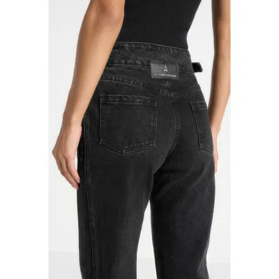 Manière De Voir Loane Twist Leg Boyfriend Jeans With Waist Adjuster In Neutral