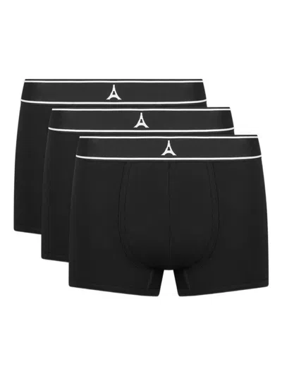 Manière De Voir Logo-waist Boxers (pack Of Three) In Black