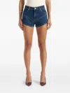 Manière De Voir Lore Sculpted Denim Shorts In Blue