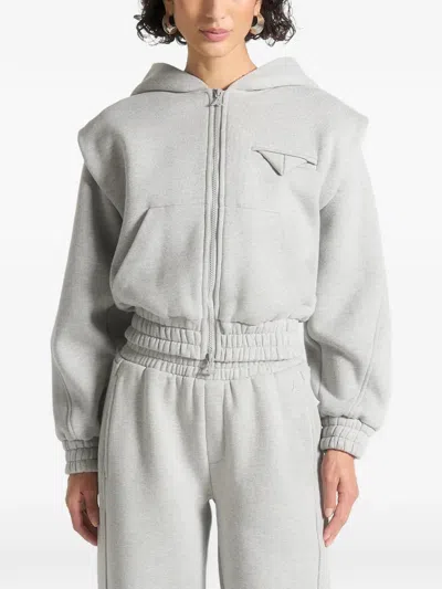 Manière De Voir Louna Zip-up Hoodie In Gray