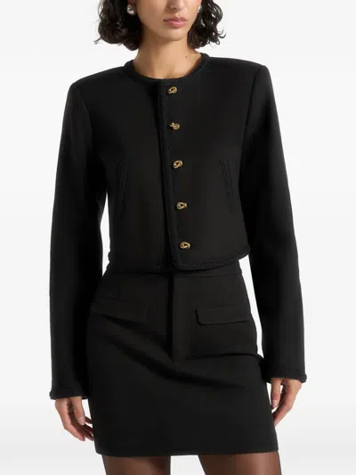 Manière De Voir Madeline Braided Tailored Jacket In Black
