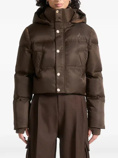 Manière De Voir Maéva Detachable-hood Puffer Jacket In Brown