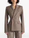 Manière De Voir Maia Pinstripe Double-breasted Blazer In Brown