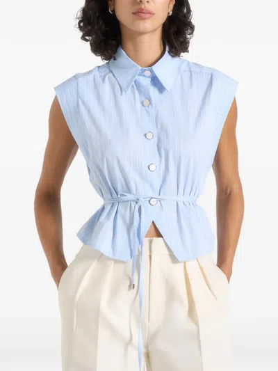 Manière De Voir Malia Striped Shirt In Blue
