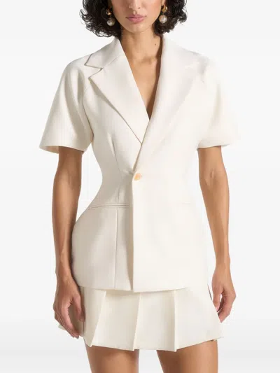 Manière De Voir Malika Short-sleeve Blazer In White