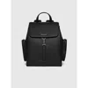 Manière De Voir Maloe Pebbled Leather Eiffel Clasp Backpack In Black