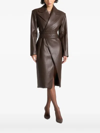 Manière De Voir Malya Belted Coat In Brown