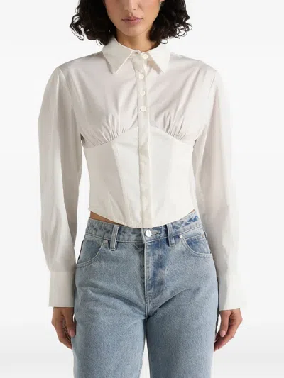 Manière De Voir Margot Cotton Corset Shirt In White