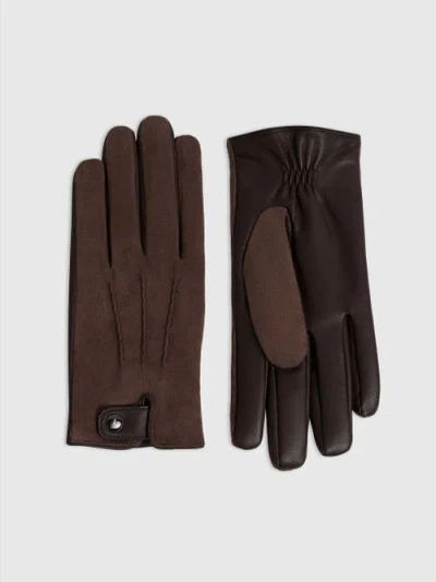 Manière De Voir Mario Suede Gloves In Yellow
