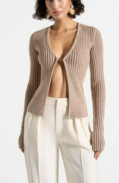 Manière De Voir Marisa 2-in-1 Knit Bandeau Cardigan In Brown