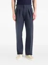 Manière De Voir Marius Pleat-detailed Topstitched Trousers