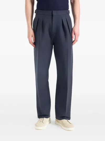 Manière De Voir Marius Pleat-detailed Topstitched Trousers In Black