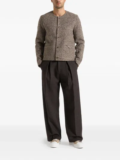 Manière De Voir Melvin Crew-neck Jacket In Brown