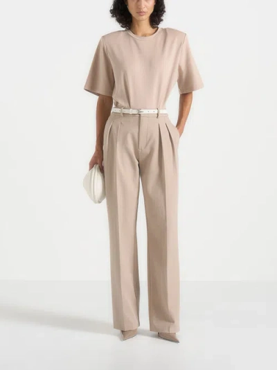 Manière De Voir Mia Wide Shoulder Bodysuit T-shirt In Brown