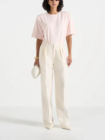 Manière De Voir Mia Wide Shoulder Bodysuit T-shirt In Pink