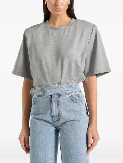Manière De Voir Mia Wide-shoulder T-shirt In Blue