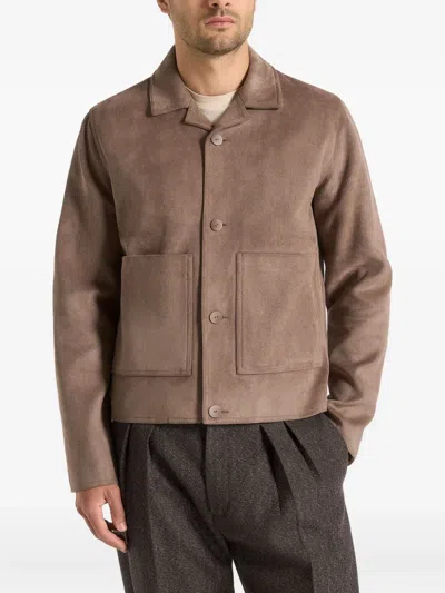 Manière De Voir Michel Buttoned Overshirt In Neutral