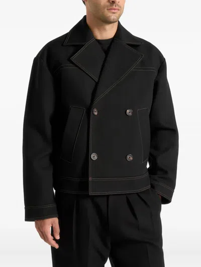 Manière De Voir Mika Double-breasted Jacket In Black