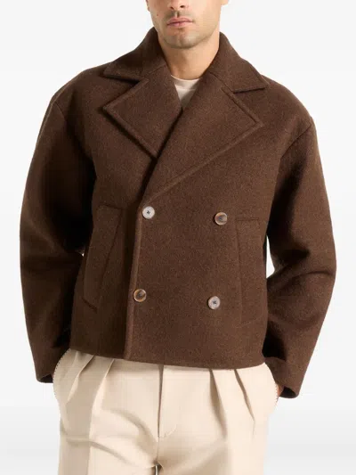 Manière De Voir Mika Double-breasted Jacket In Brown