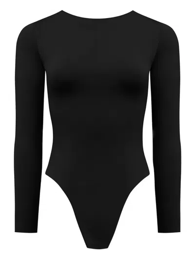 Manière De Voir Mila Long-sleeves Bodysuit In Black