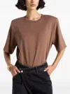 Manière De Voir Mila Padded-shoulder Bodysuit In Brown