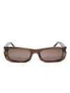 Manière De Voir Milan Rectangle-frame Sunglasses In Brown