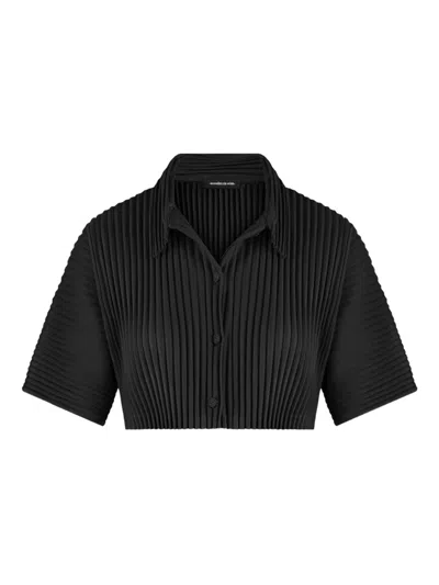 Manière De Voir Mona Pleated Shirt In Black