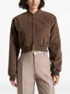 Manière De Voir Monique Wide-shoulder Bomber Jacket In Brown