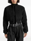 Manière De Voir Monique Wide-shoulder Zip Jacket In Black