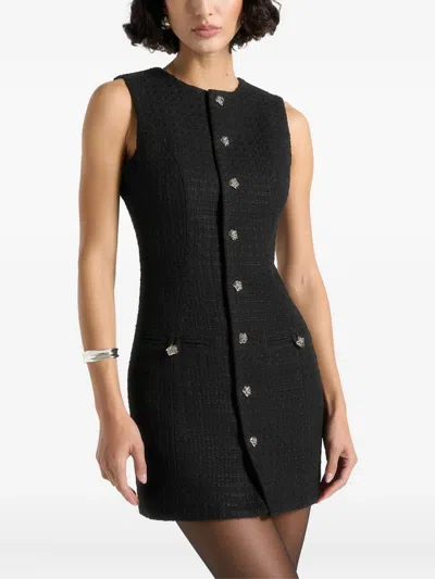 Manière De Voir Nadine Tweed Mini Dress In Black