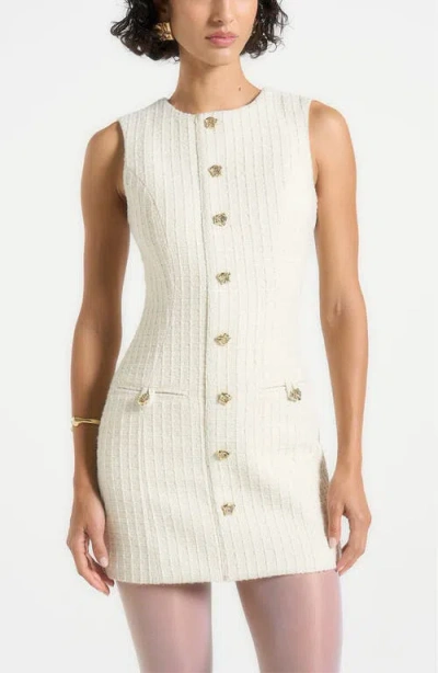 Manière De Voir Victor Tweed Mini Dress In Neutral