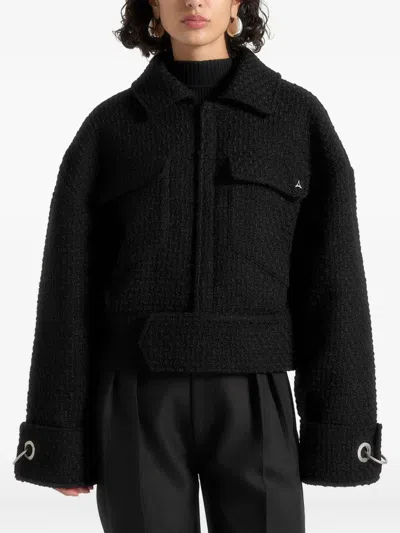 Manière De Voir Naela Tweed Jacket In Black