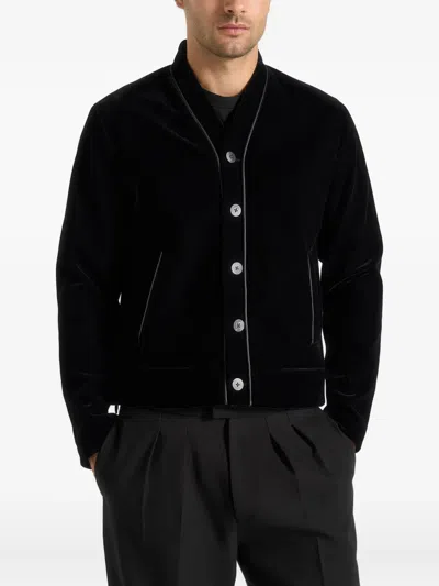 Manière De Voir Nassim Velvet Jacket In Black
