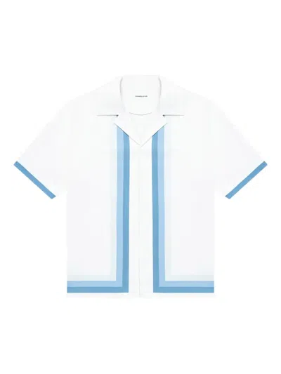 Manière De Voir Nathan Ombré-border Revere Shirt In White