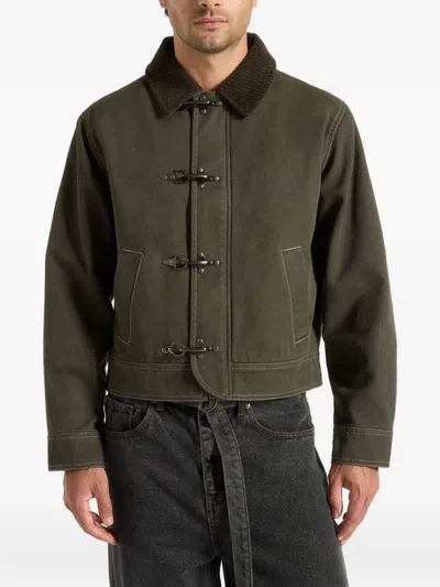 Manière De Voir Nino Cotton Jacket In Green