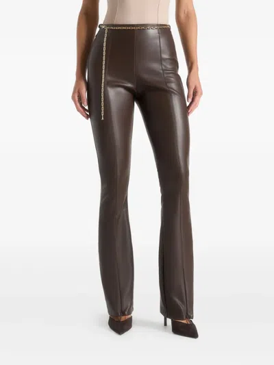 Manière De Voir Ninon Chain-detail Flare Leggings In Brown