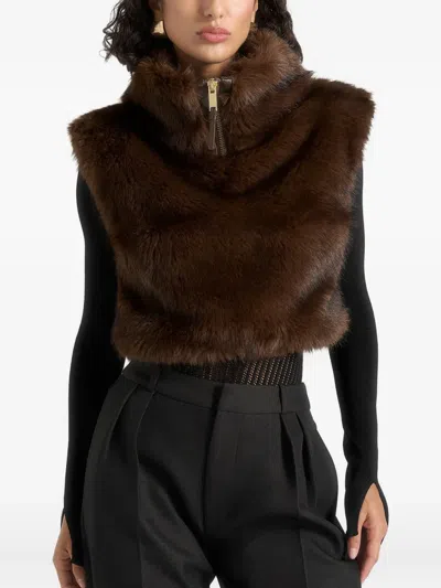 Manière De Voir Nyla High-neck Zip Vest In Multi