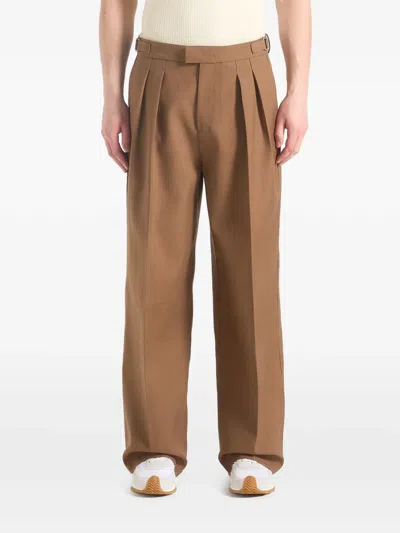Manière De Voir Octave Pleat Trousers In Brown