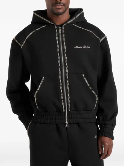 Manière De Voir Ollie Whipstitch Raglan-effect Hoodie In Black