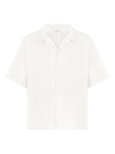 Manière De Voir Pascal Pleated Short-sleeve Shirt In White